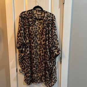 Leopard Print Women's Kimono Jacket